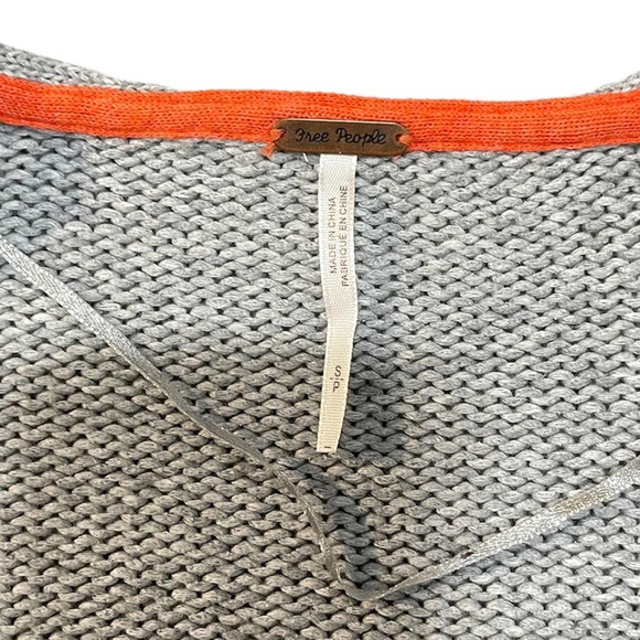 Free People | Grey 100% Cotton Cropped Oversized Drop Shoulder Sweater S - Picture 4 of 12